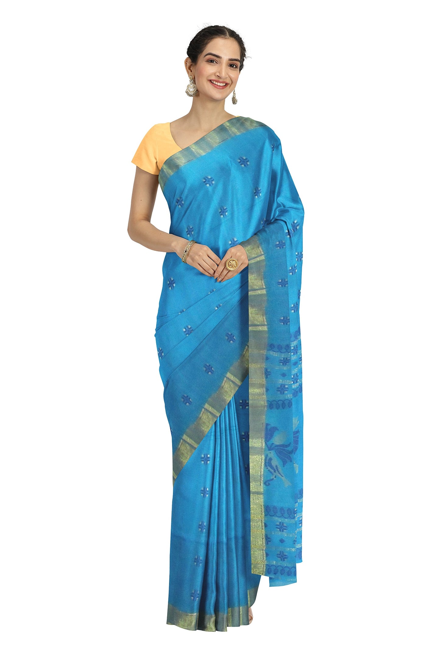 The blue zari handloom saree