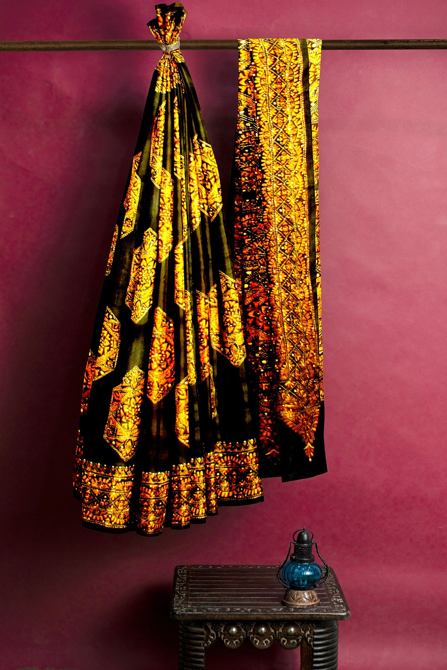 Embroidered silk saree