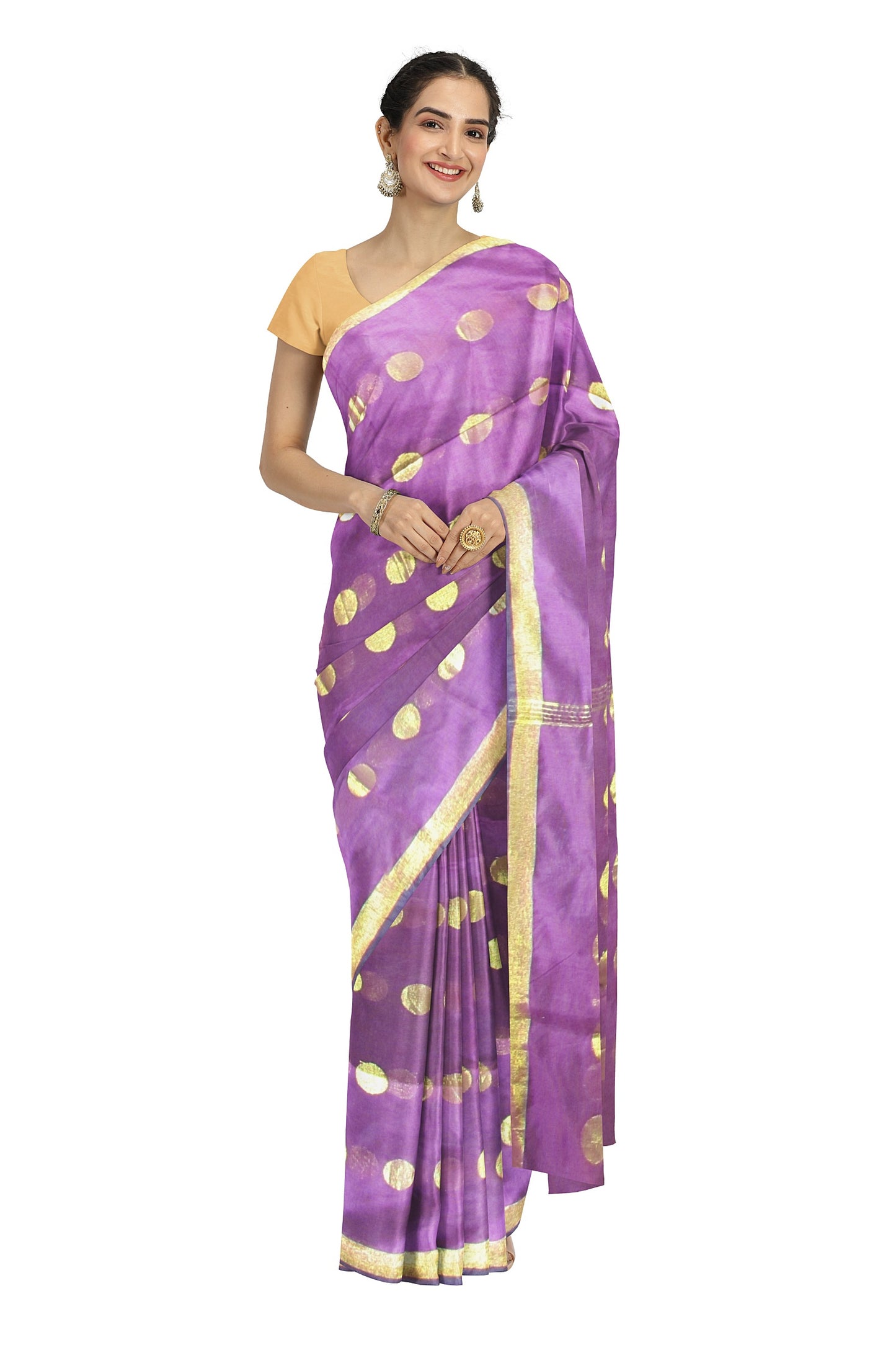 Handloom saree on a purple base