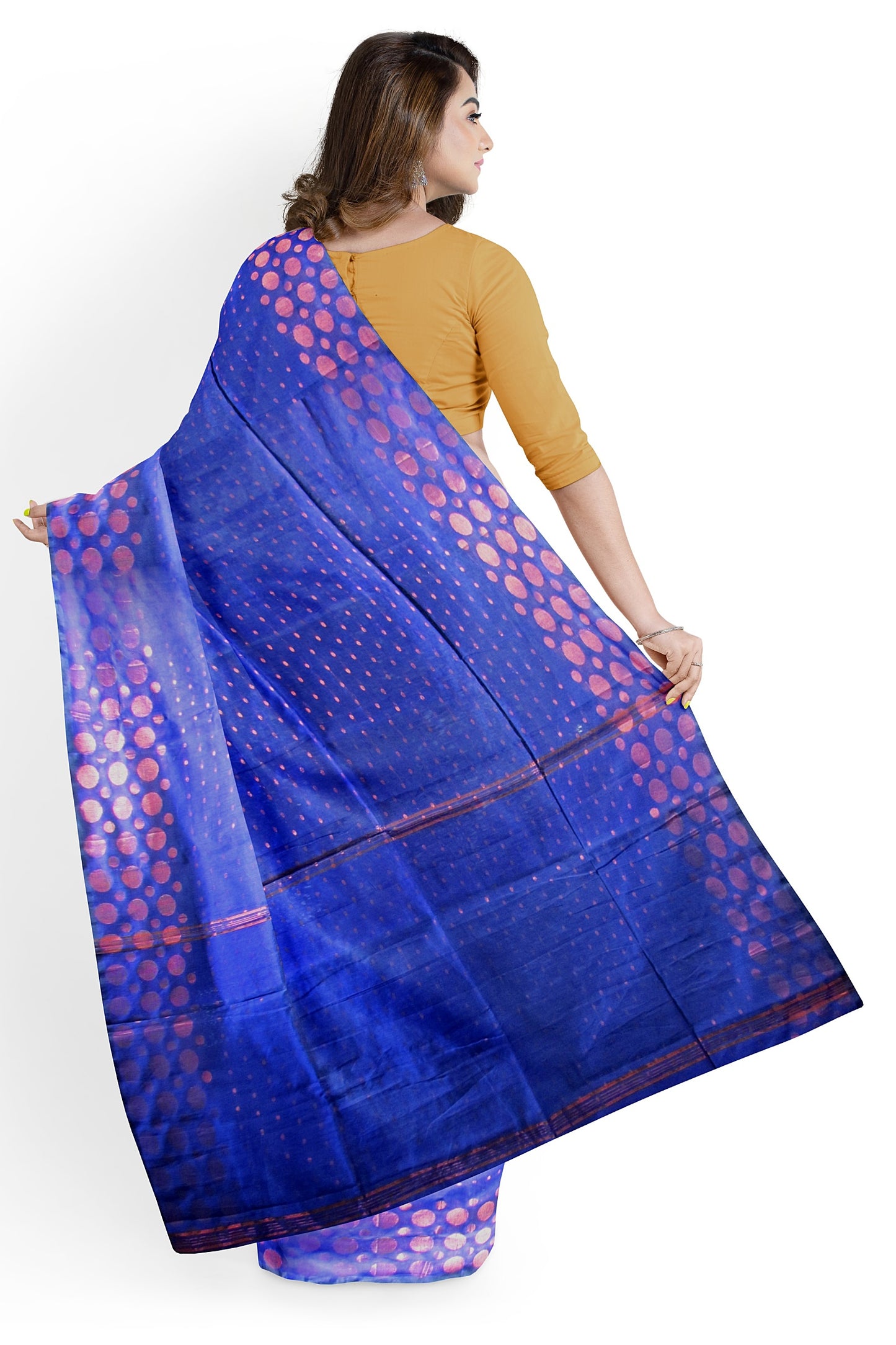 Handloom saree on a blue base