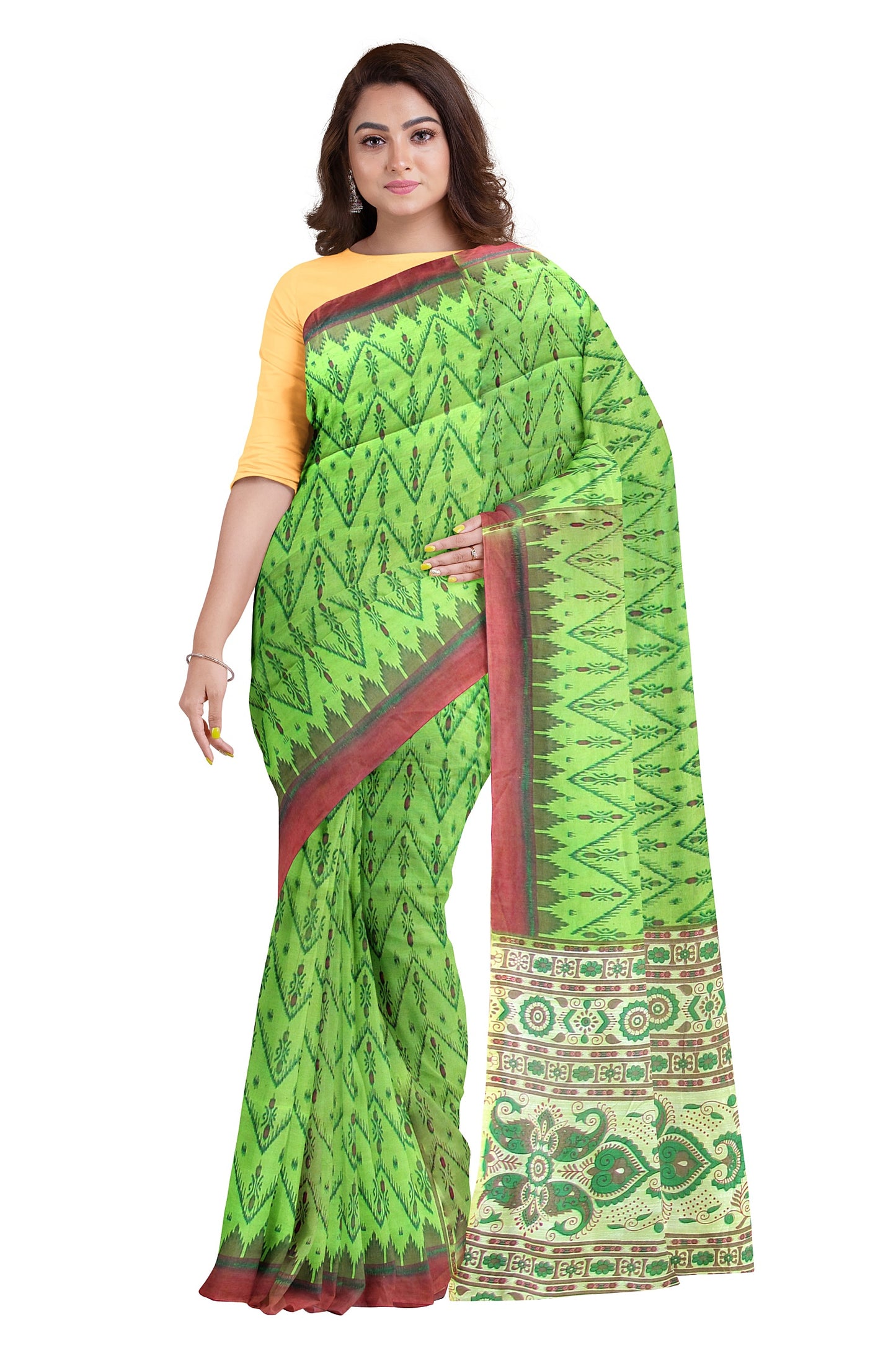 Printed handloom saree