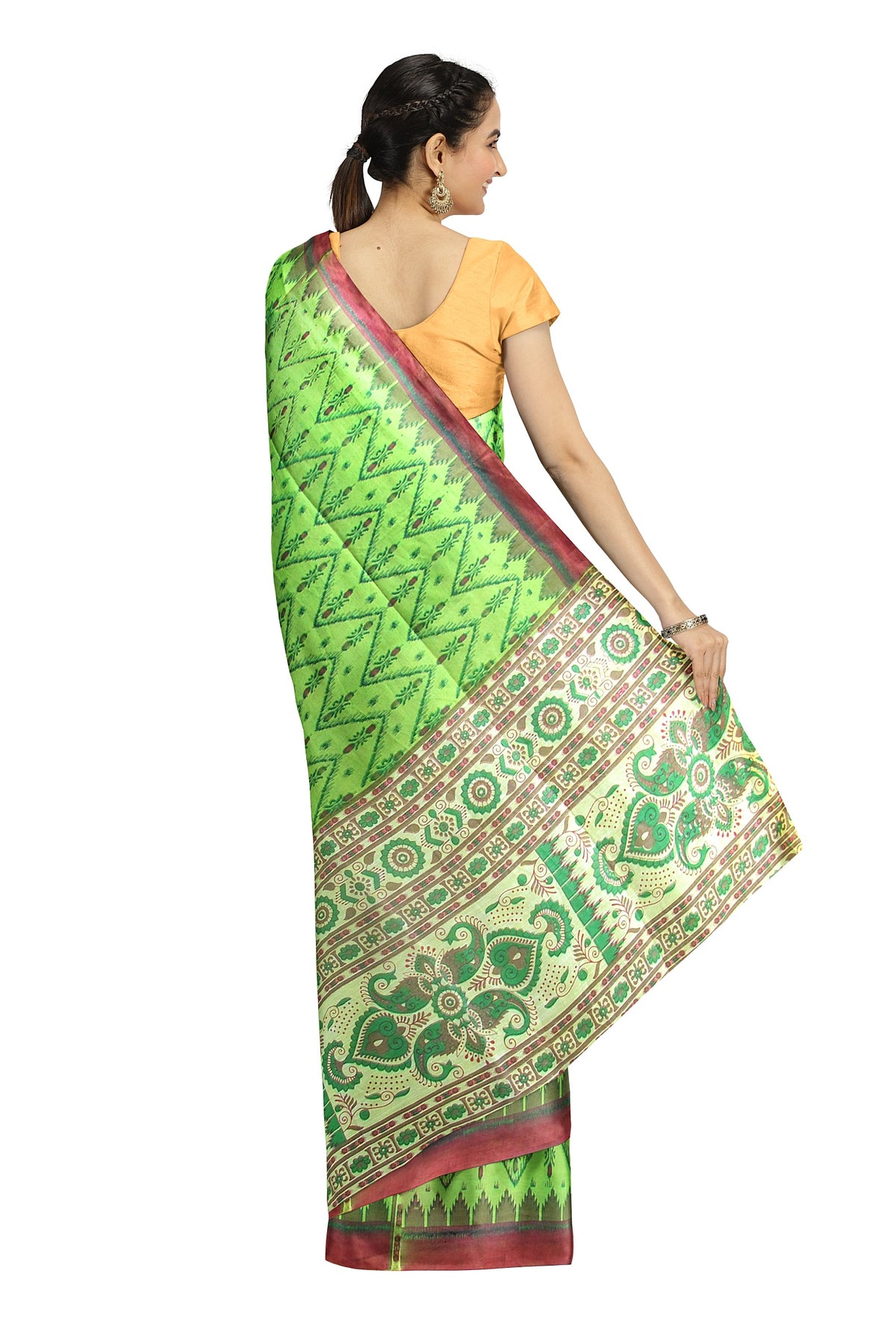 Printed handloom saree