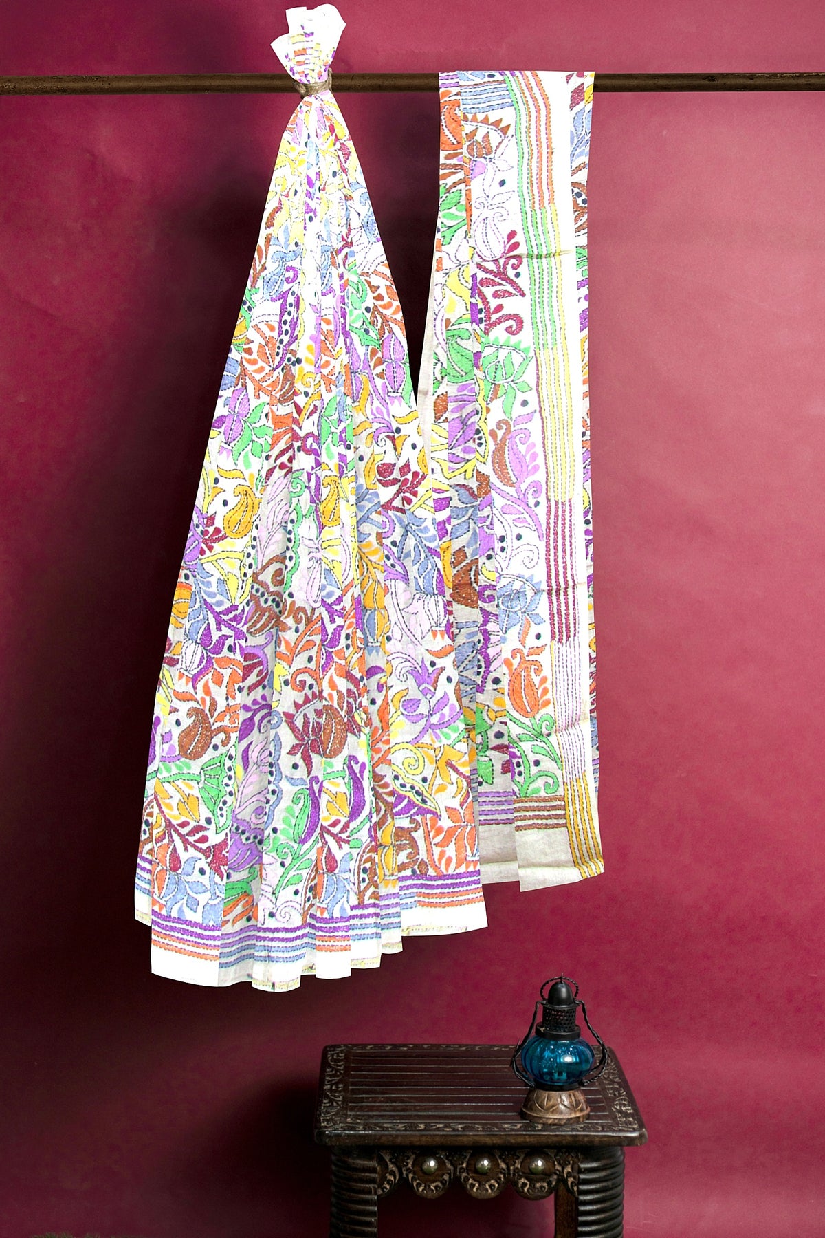 Embroidered silk saree