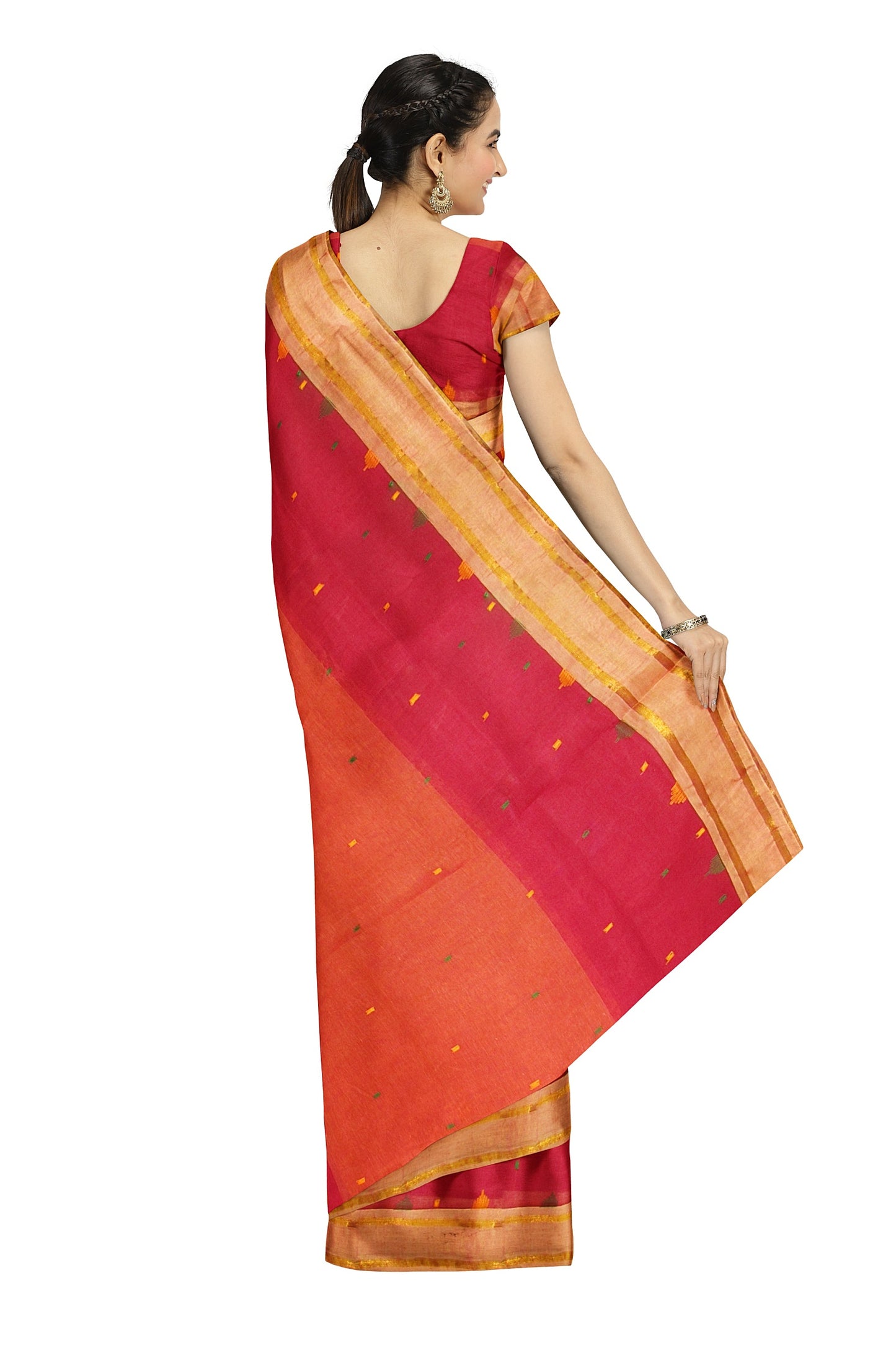 A red base handloom saree