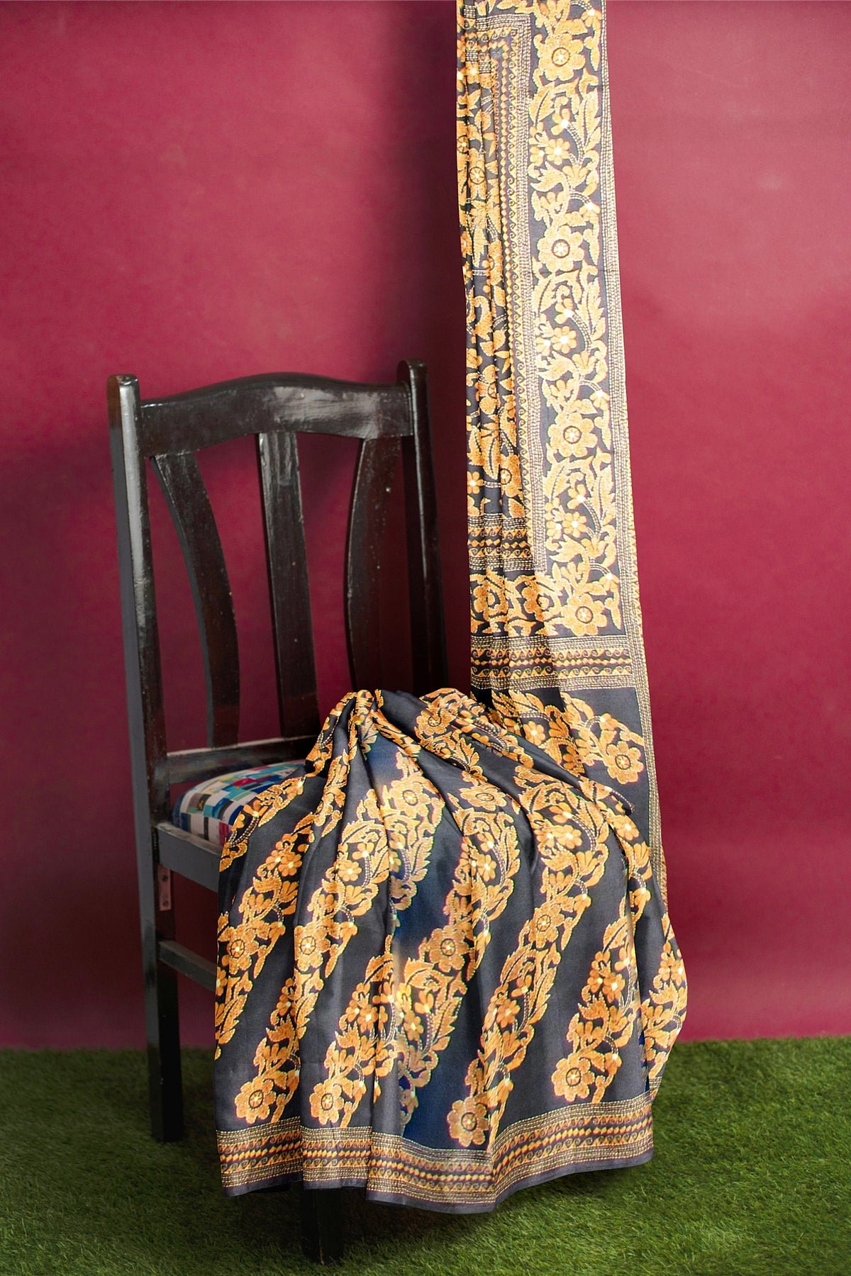 Kantha Stitch saree