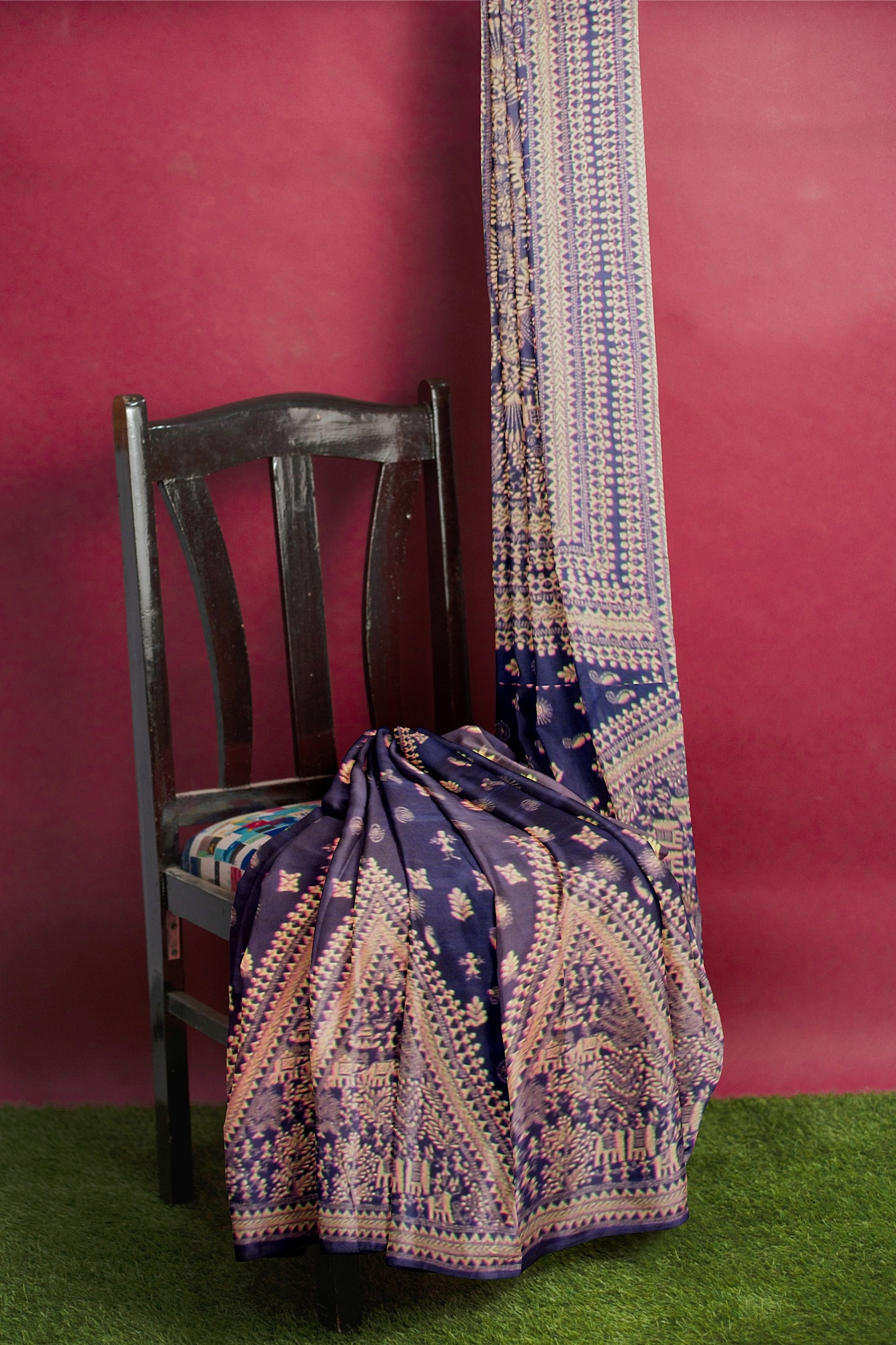 An embroidered silk saree