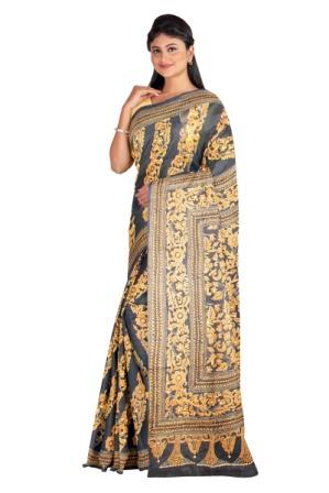 Kantha Stitch saree