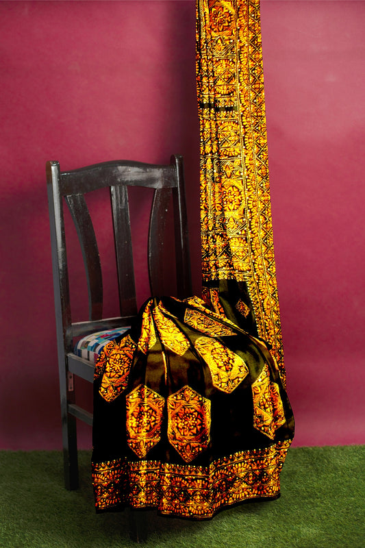 Embroidered silk saree