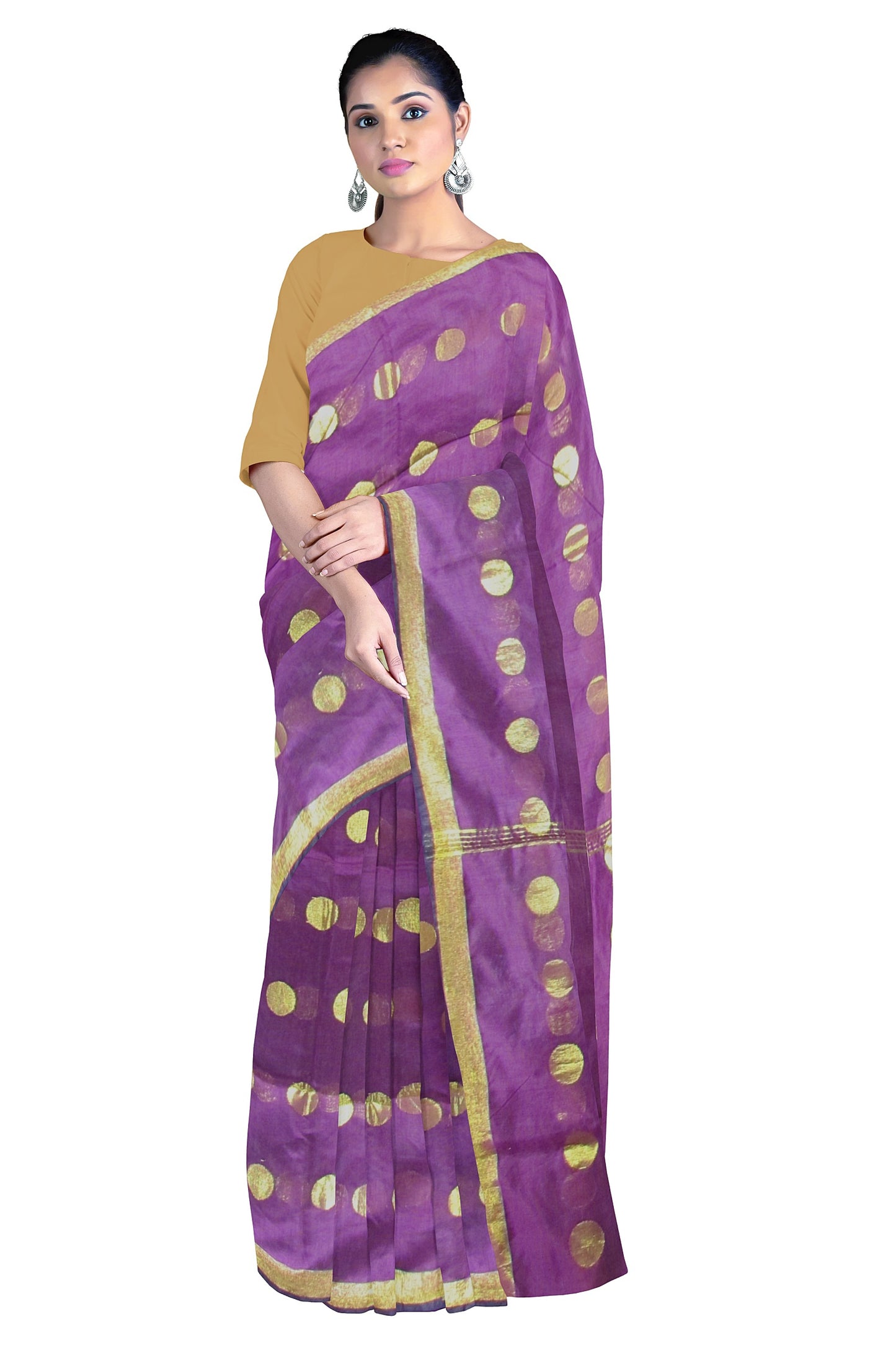 Handloom saree on a purple base