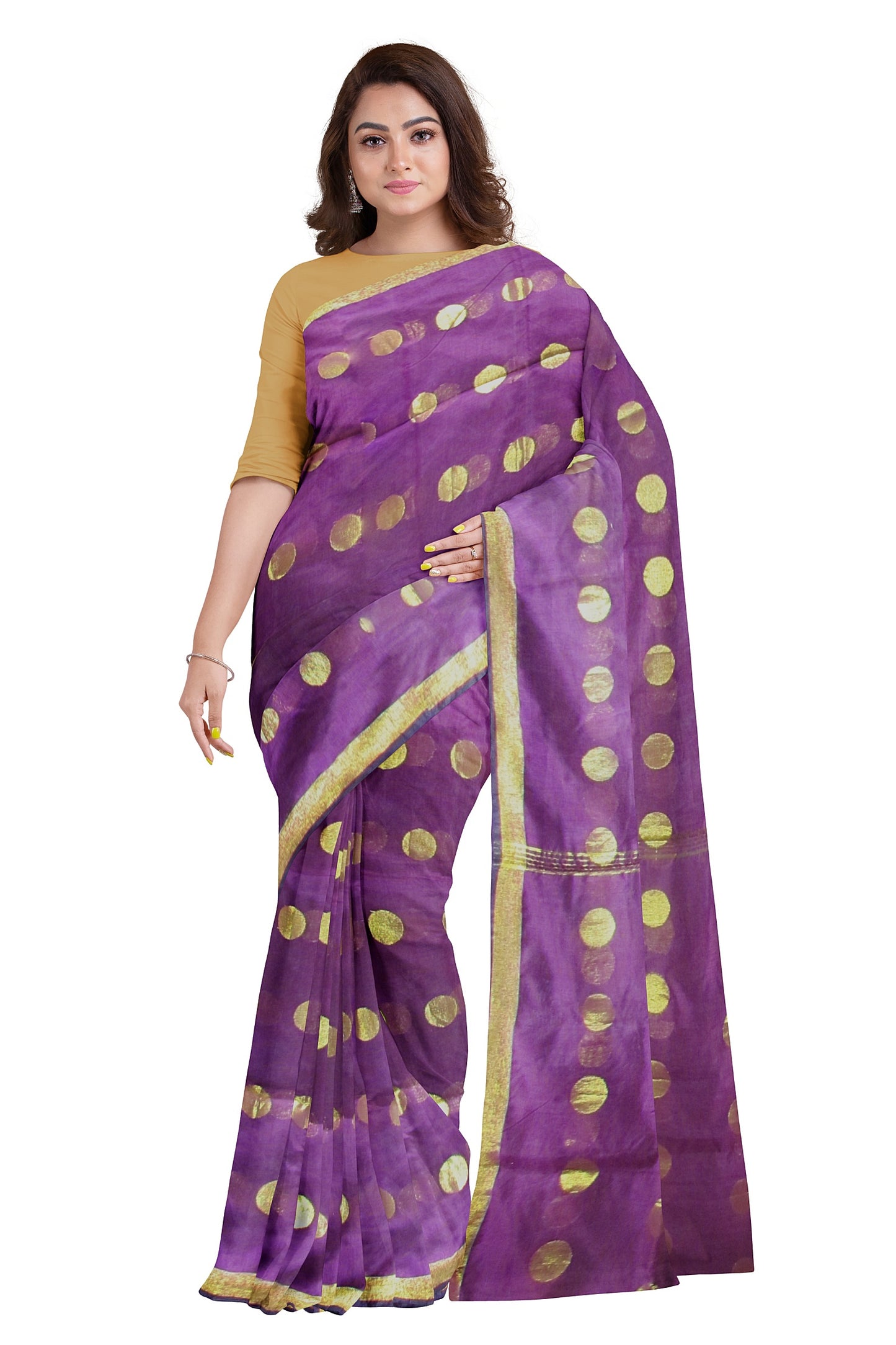 Handloom saree on a purple base