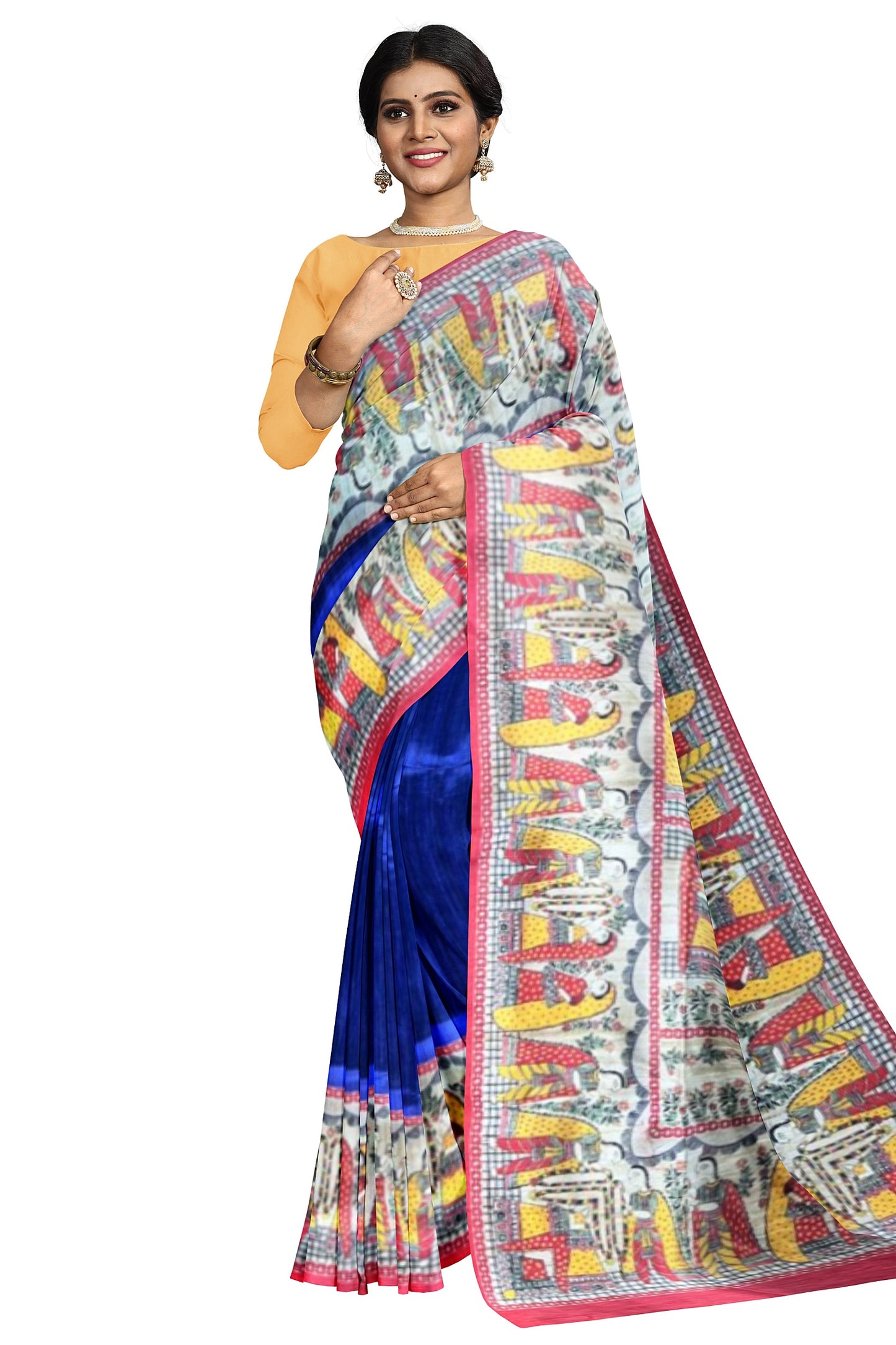 Madhubani print saree