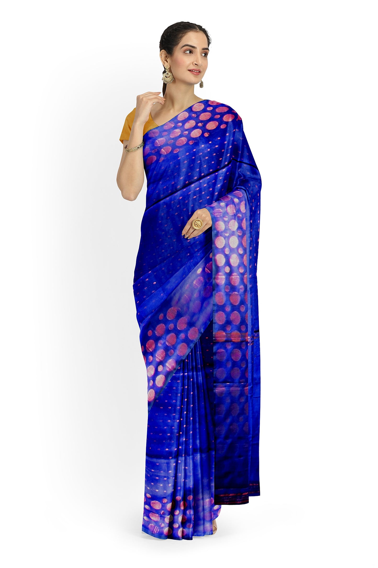 Handloom saree on a blue base