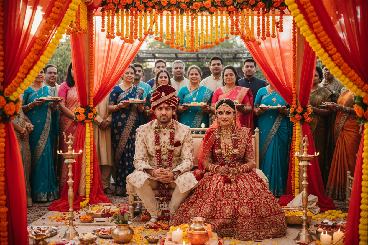 create an image of an indian wedding